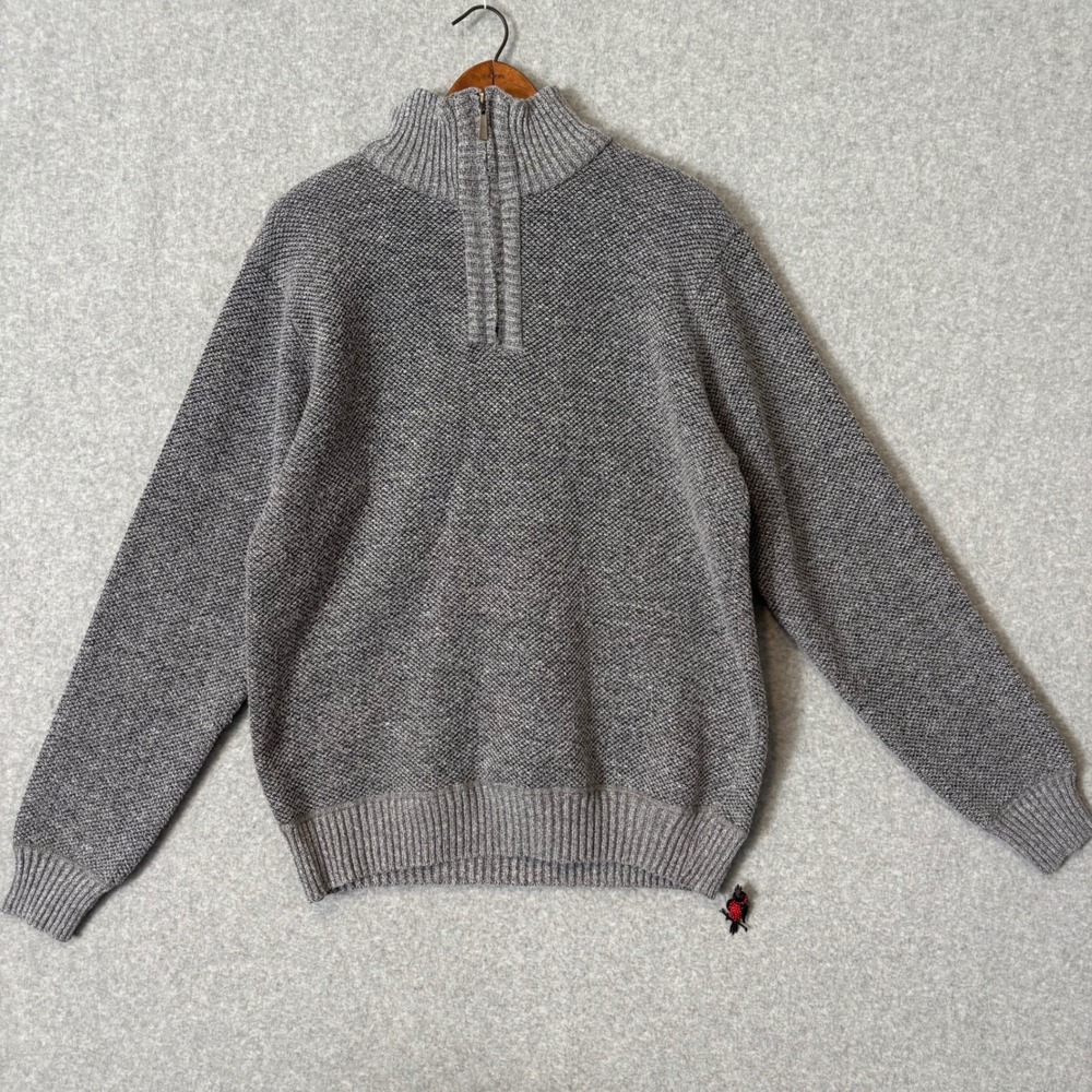 Stillwater Supply Co Mens XL Gray Knit Textured Sweater Quarter Zip Fleece Lined - Picture 1 of 7